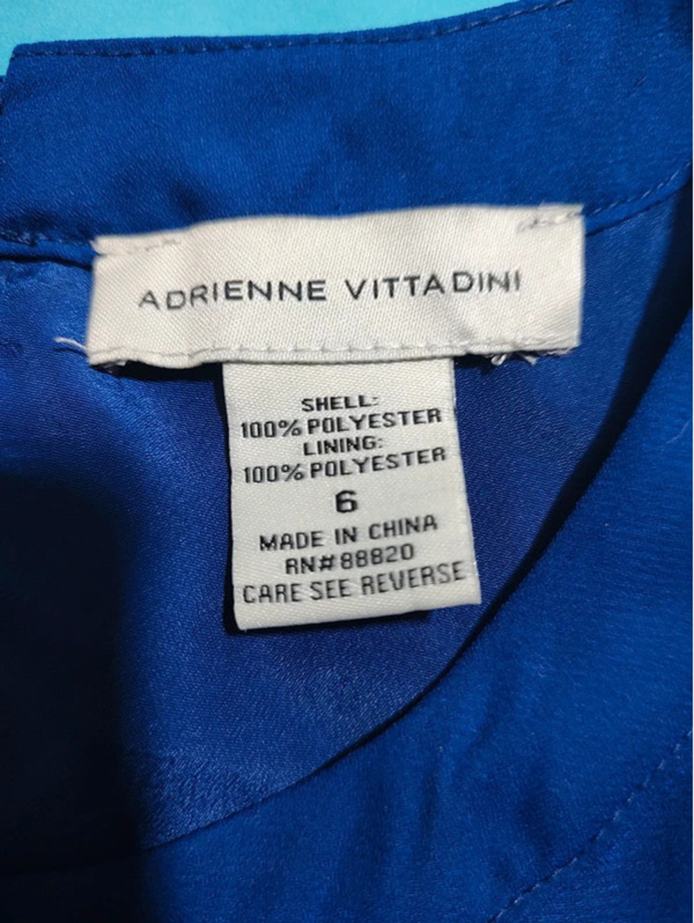 Adrienne Vittadini Blue Floral Halter Dress Size 6 - Picture 4 of 5
